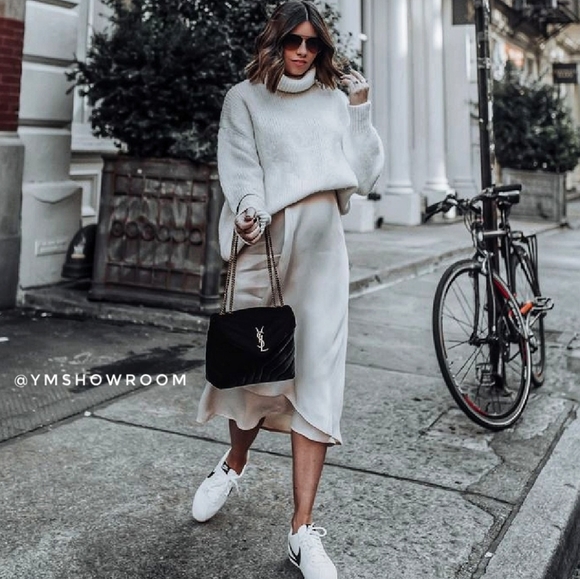 MANGO Layered look satin midi skirt - Picture 2 of 8